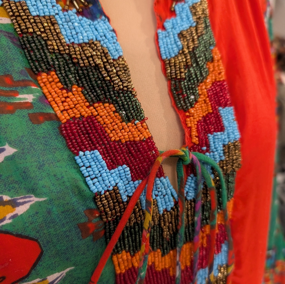 Anthropologie Barok Paris Dress Beaded Tassel Dress Size Medium New Without Tags - Picture 4 of 9